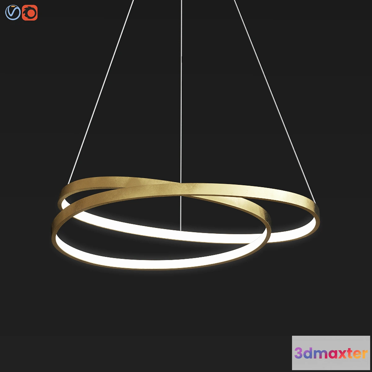 1308811 - Endon Scribble Ring Pendant Ceiling Light Gold Leaf 3D Max