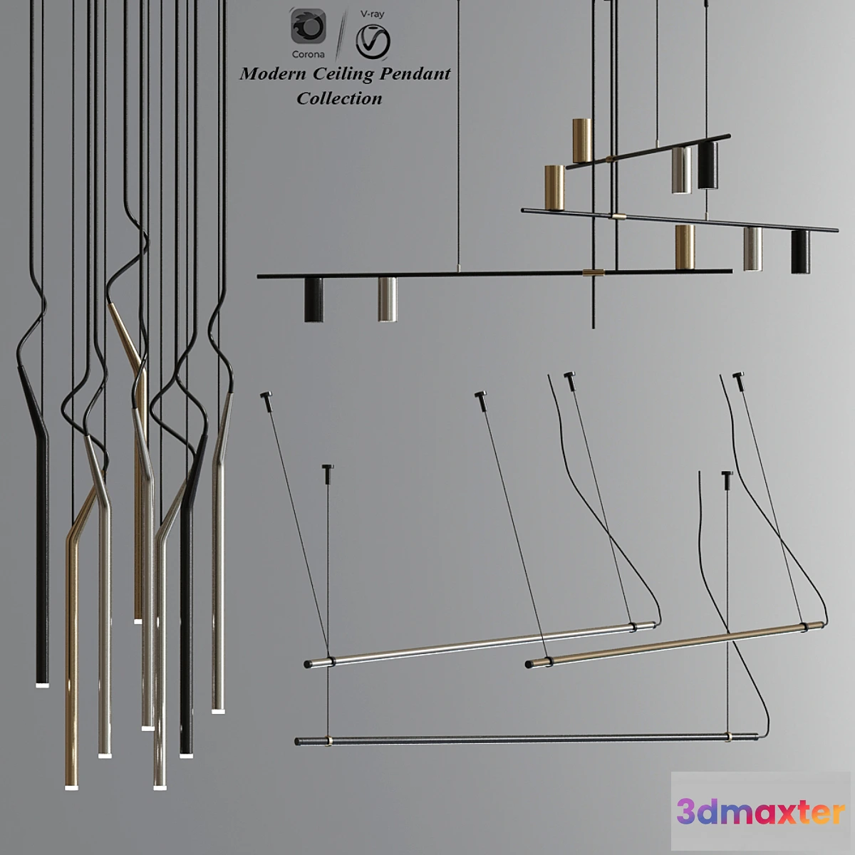 1309997 - Modern Ceiling Pendant And Suspension Collection 3D Max