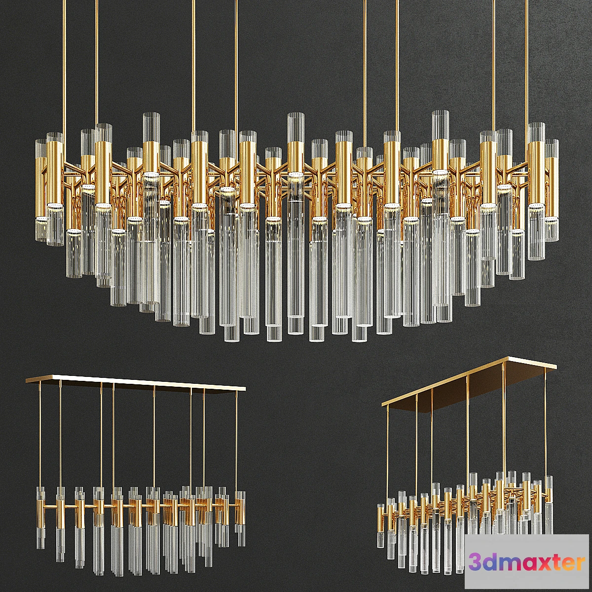 1310029 - Waterfall Luxxu Chandelier - No.2 3D Max