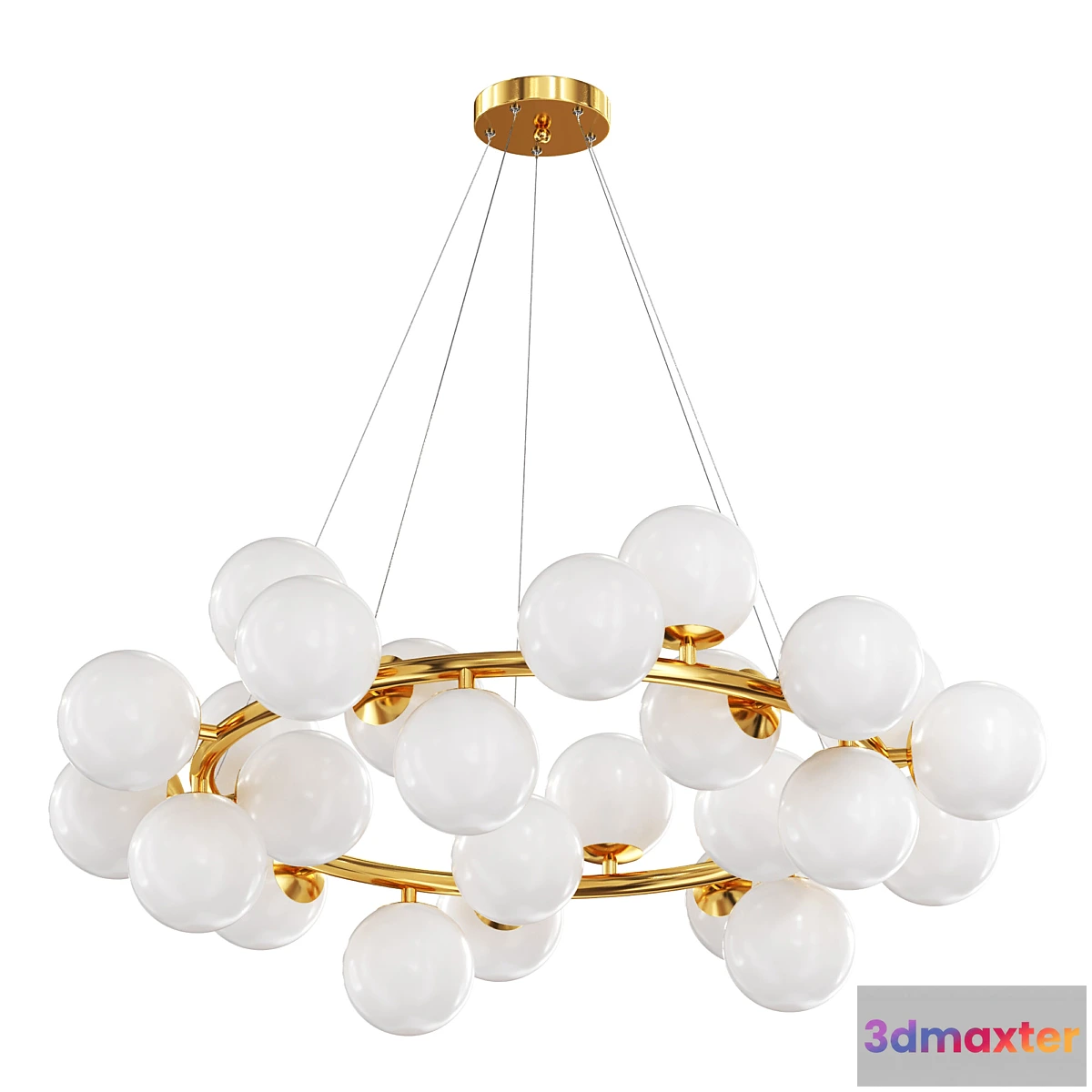 1310550 - Opal Glass Ball Chandelier Lamp 3D Max