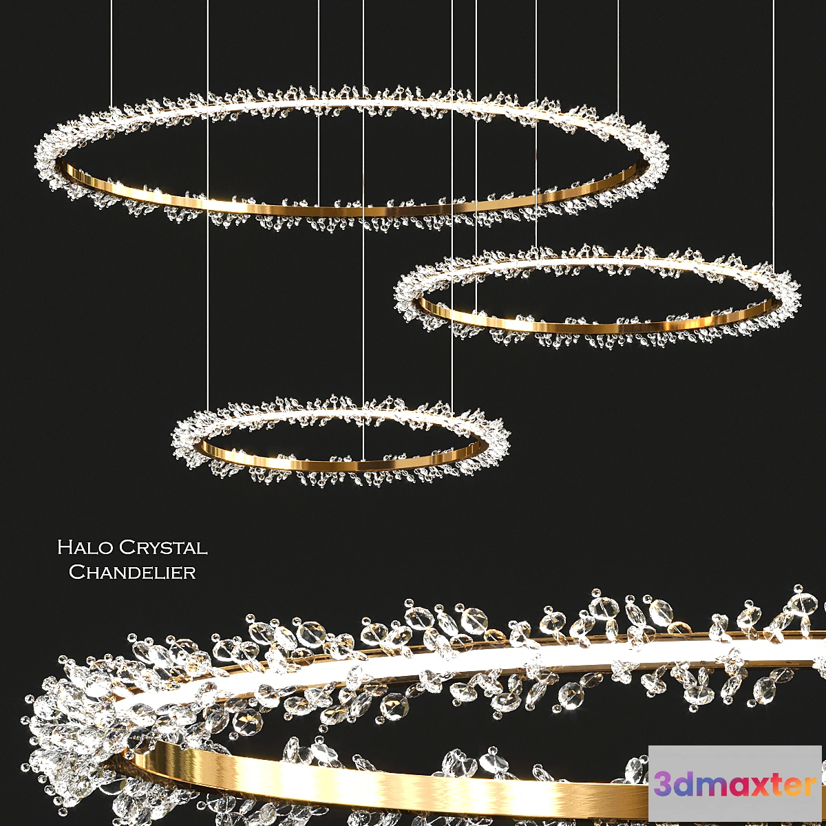 1311720 - Halo Crystal Chandelier by Manooi 3D Max