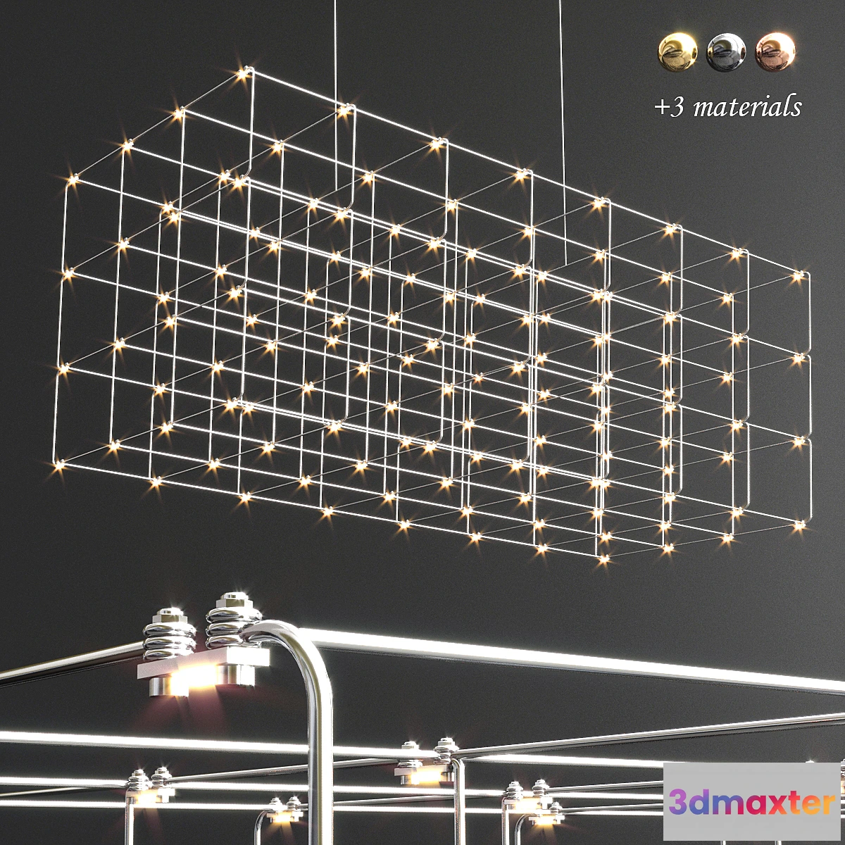 1311776 - Cosmos Square Quasar Chandelier 3D Max