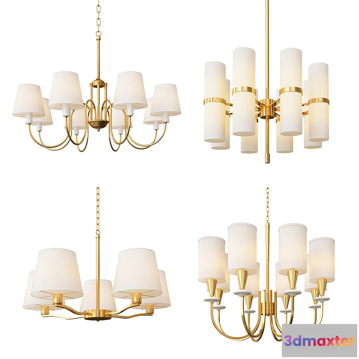 1312671 - Four Nice Classic Chandeliers 3D Max