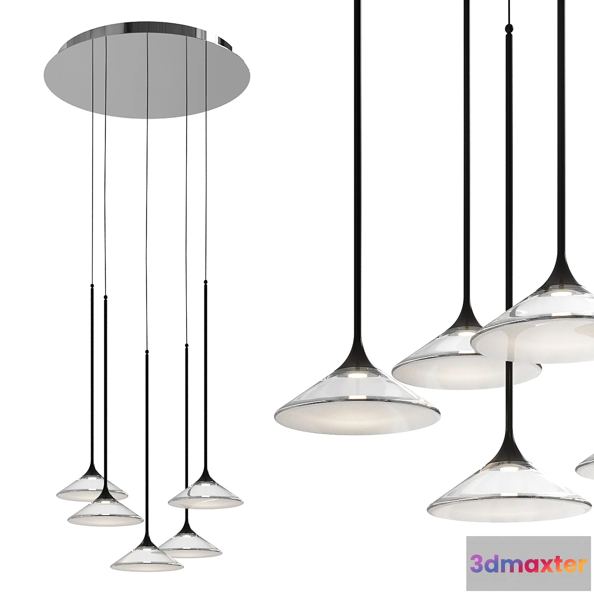 1313216 - Orsa Multipoint Pendant Light by Artemide 3D Max