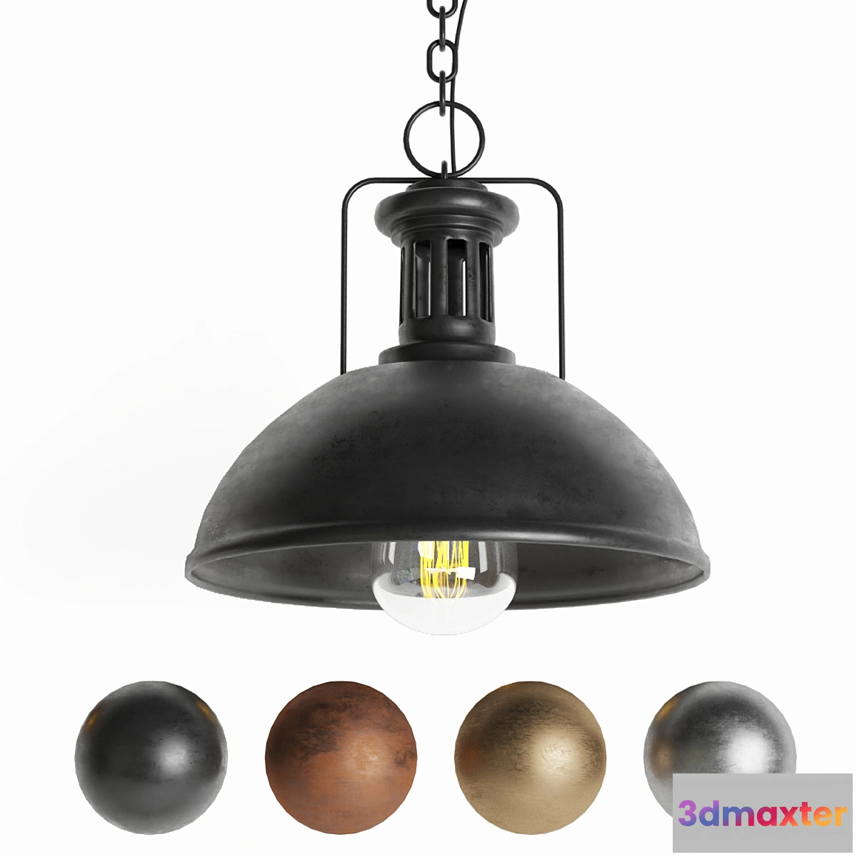 1313721 - Black Cast Industrial Pendant Lamp 03 3D Max