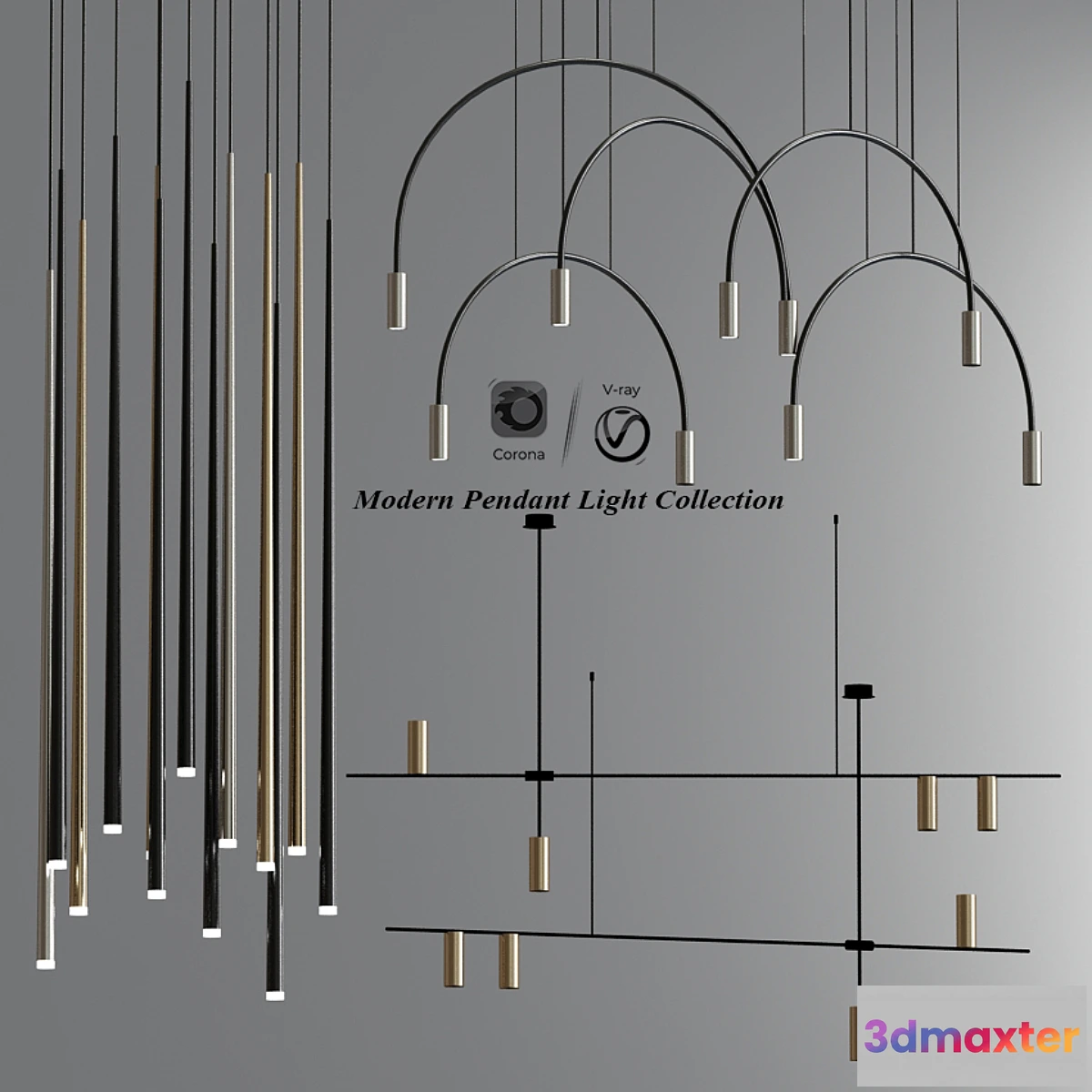 1313765 - Modern pendant light collection 3D Max