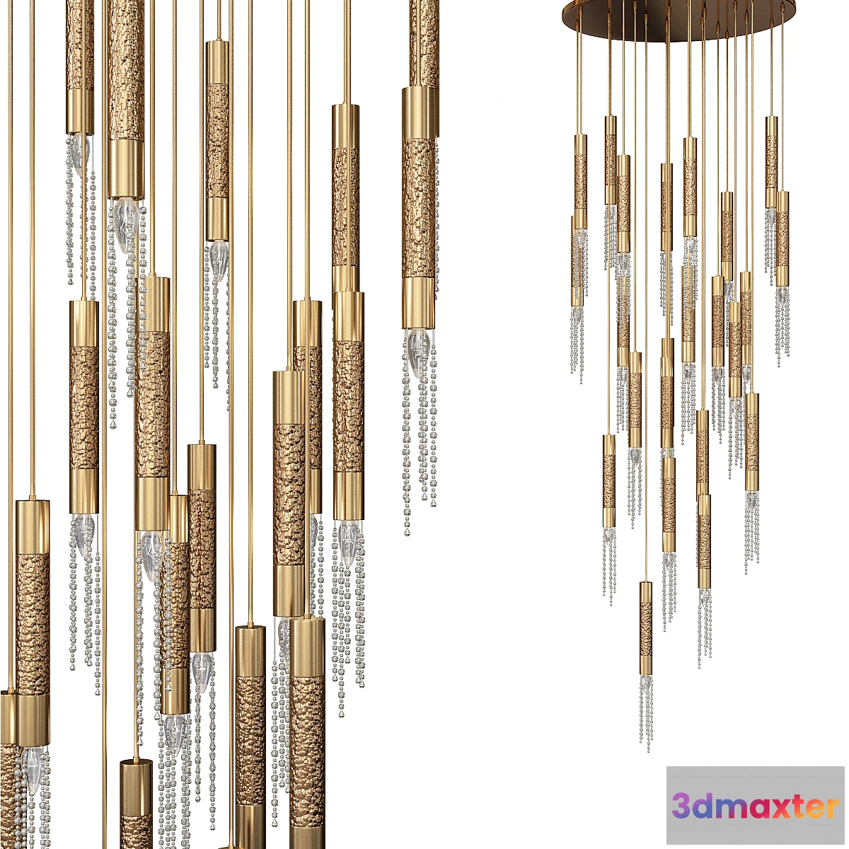 1314389 - Nodes 8 Light Linear Chandelier 3D Max