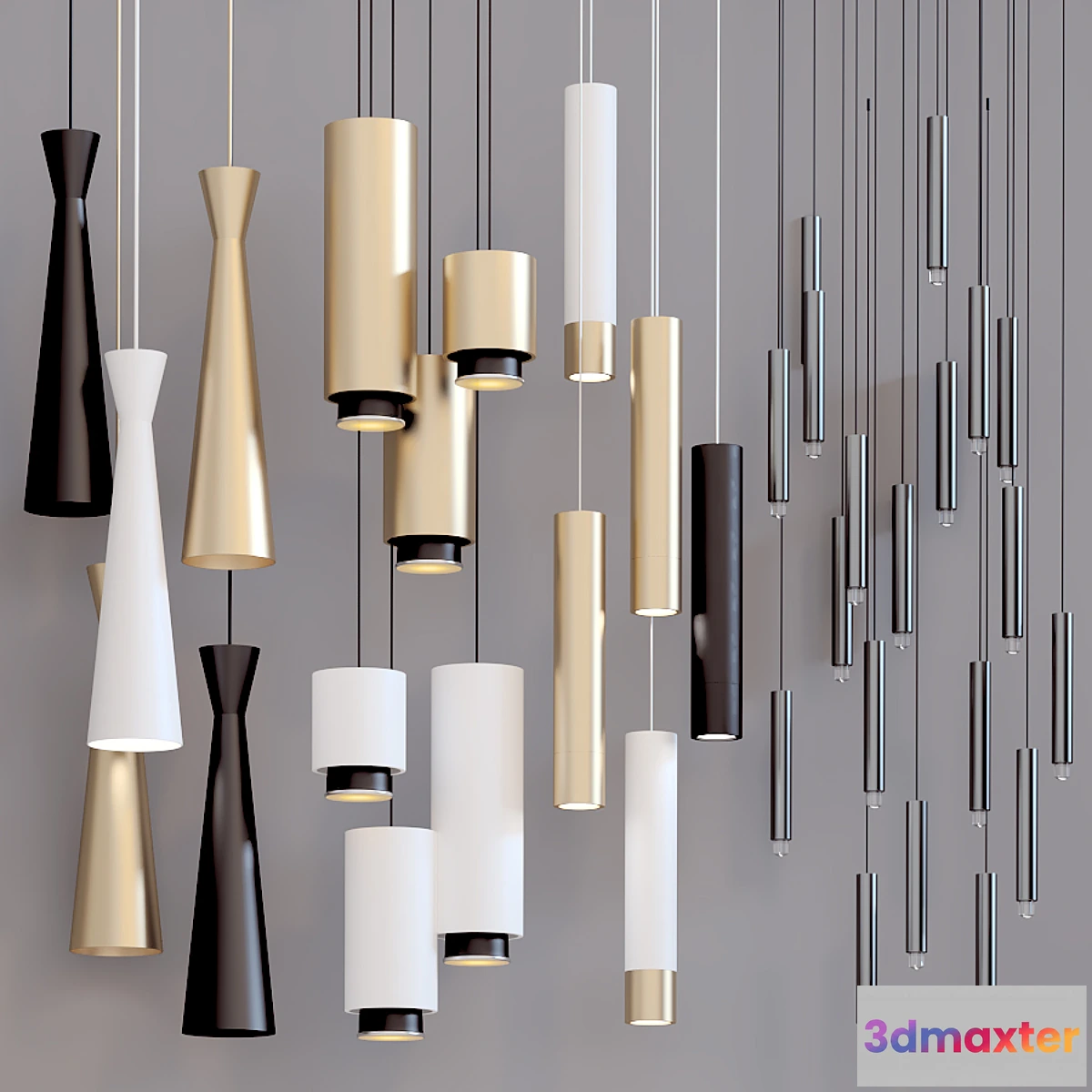 1314801 - Collection Pendants set 9 Circa Fabbian Tradition Favor 3D Max