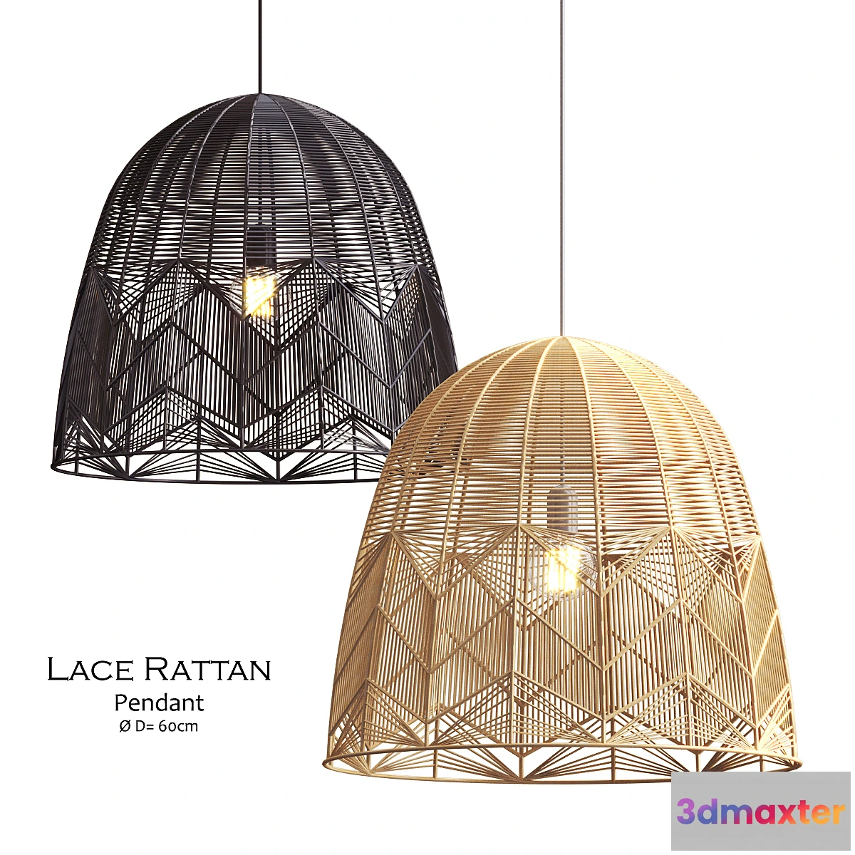 1314813 - Lace Rattan Pendant 3D Max