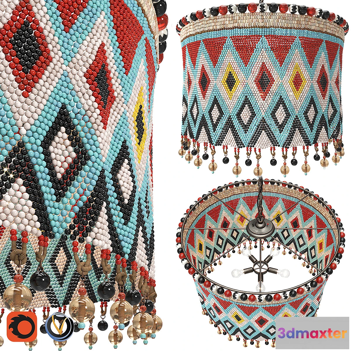 1315625 - Handmade Chandelier of Beads 3D Max