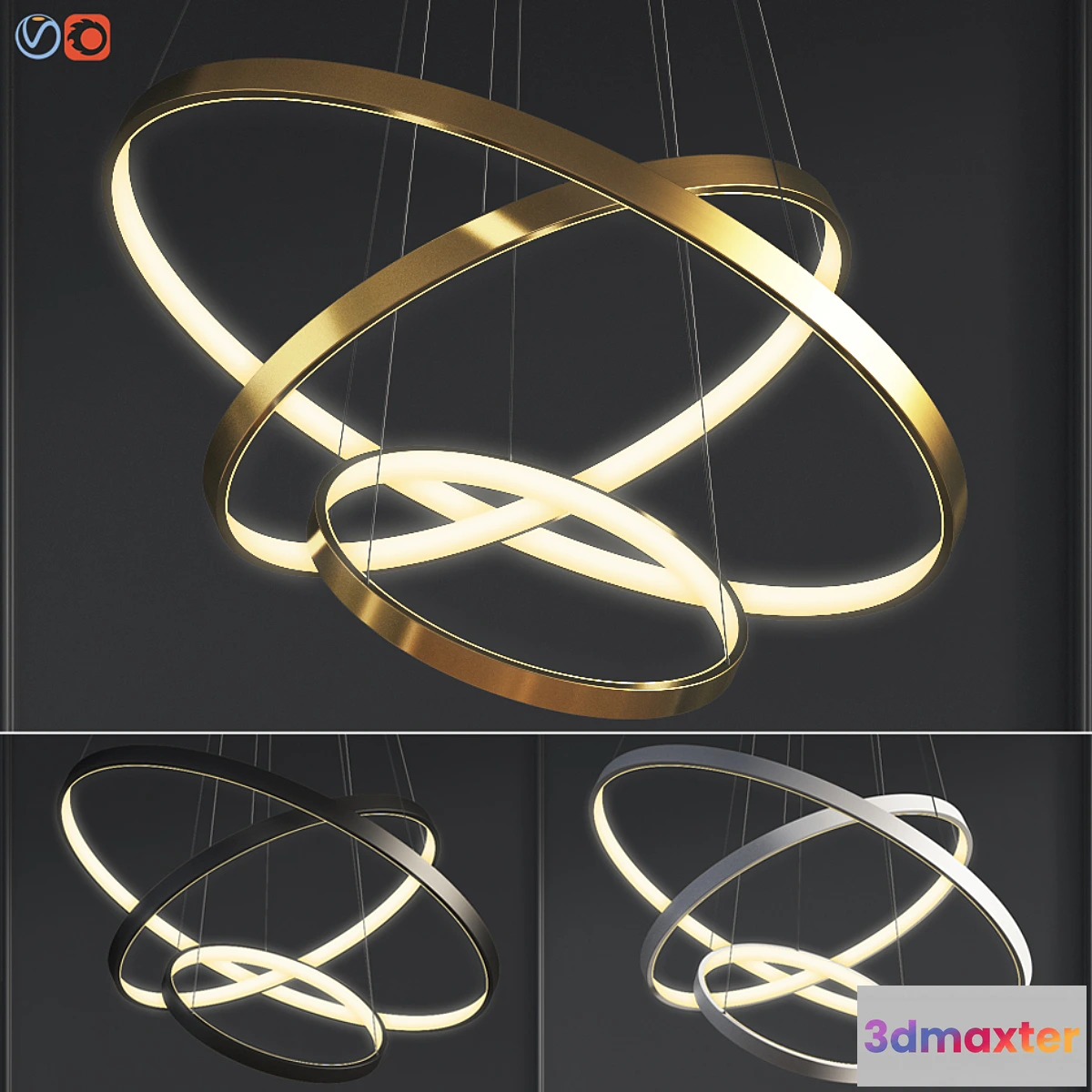 1315766 - Modern Chandeliers Rings 3D Max