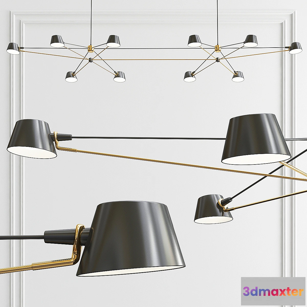 1316091 - DOUBLE PIVOT CHANDELIER 3D Max
