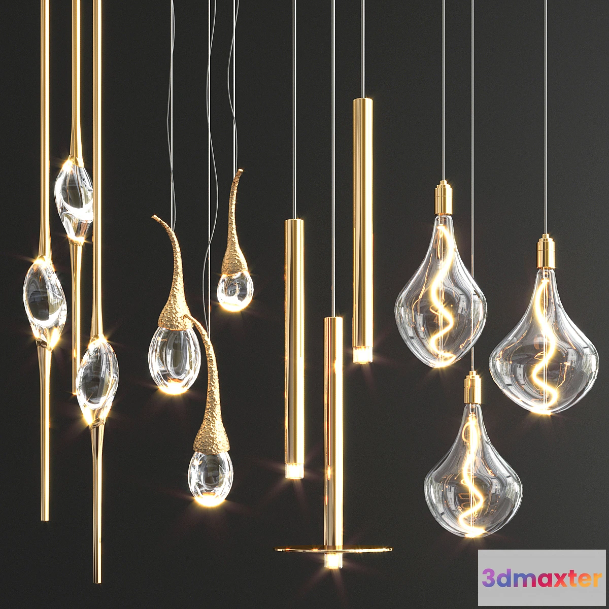 1316382 - Four Hanging Lights_70 - No.2 3D Max