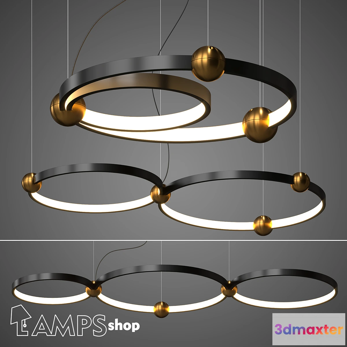 1316525 - L1143 Chandeliers mating rings 3D Max