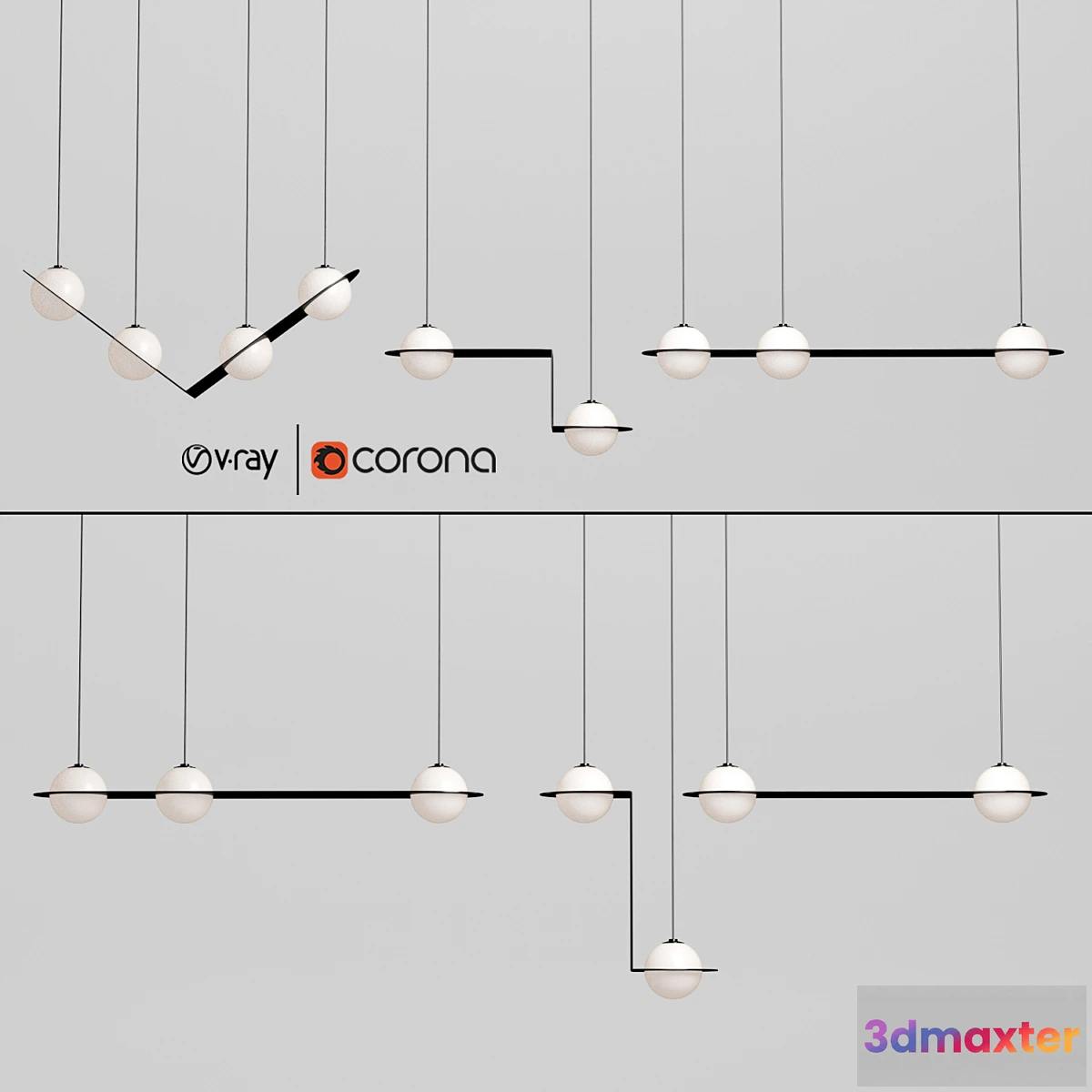 1316802 - Laurent suspension light collection 3D Max