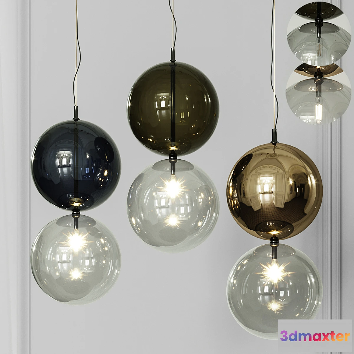 1316950 - Lamp ceiling suspended Cattelan Italia Apollo 2 3D Max