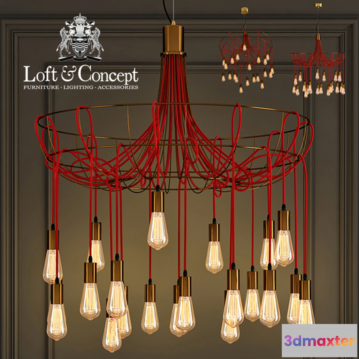 1317141 - Chandelier Blood Wire Chandelier Red 21 3D Max