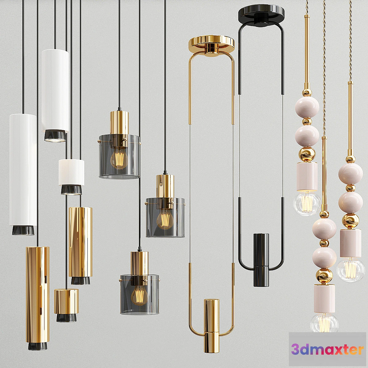 1317405 - Four Hanging Lights_45 Exclusive 3D Max