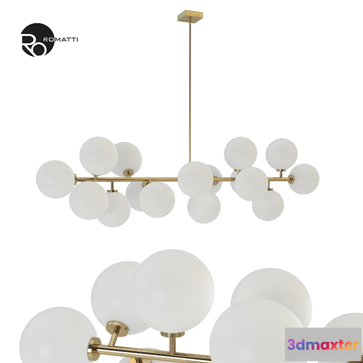 1318942 - Chandelier Inflora 16 plafonds 3D Max