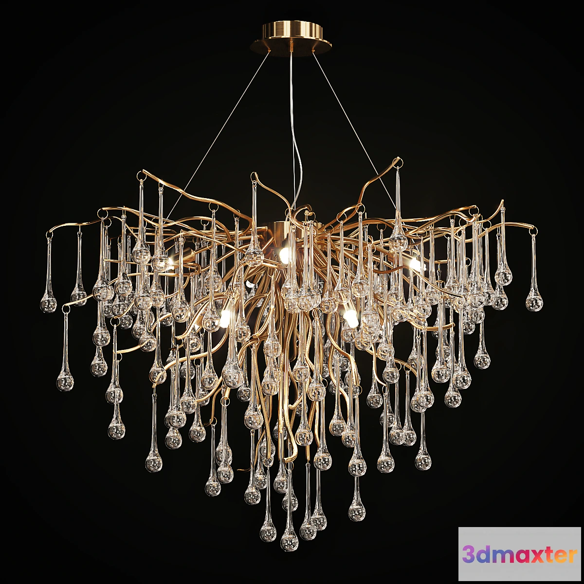 1319645 - Chandelier with drop shaped pendants MARIAN Lampatron 3D Max