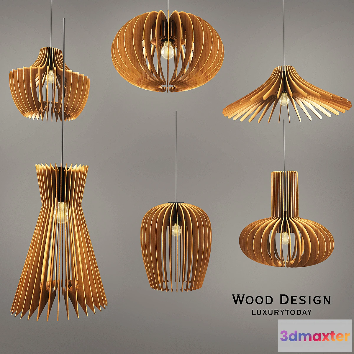 1320733 - Wooden lamps 3D Max