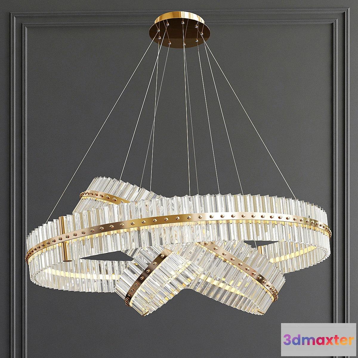 1321160 - Decorative Ring Glass Chandelier 3D Max