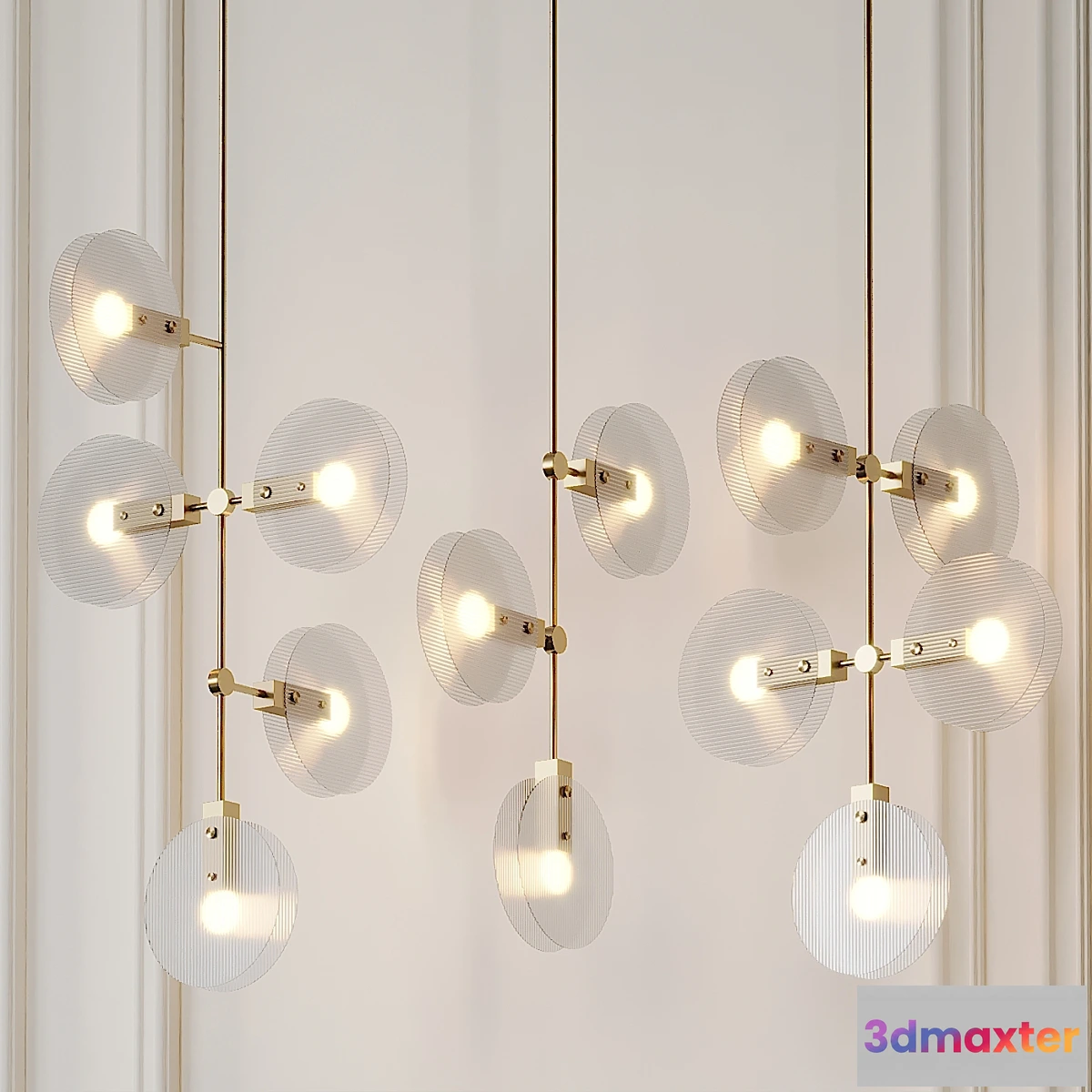 1321432 - Nebulae Hanging Chandelier 3 Positions 3D Max