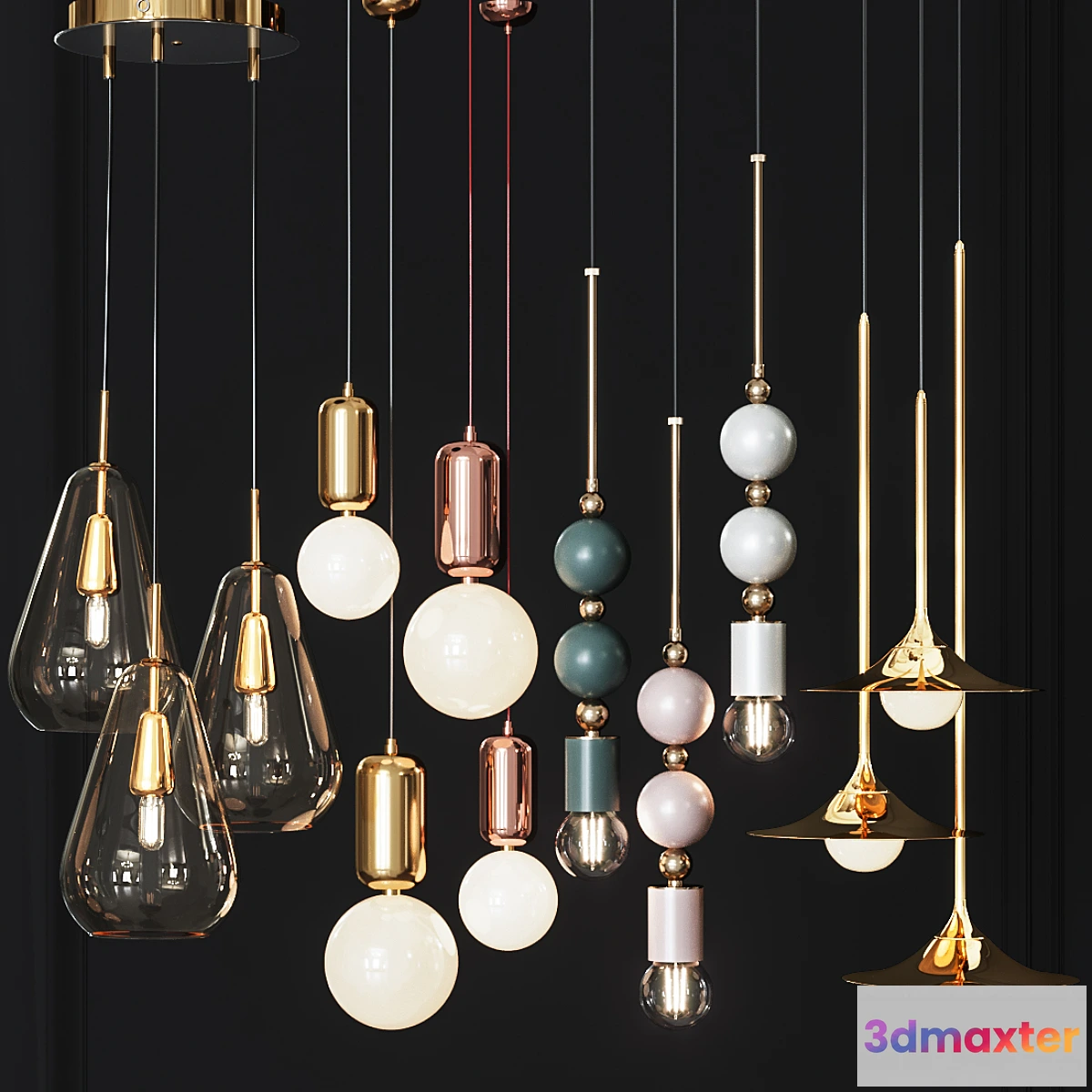 1321999 - Four Pendant Lights amazing set vol. 27 3D Max