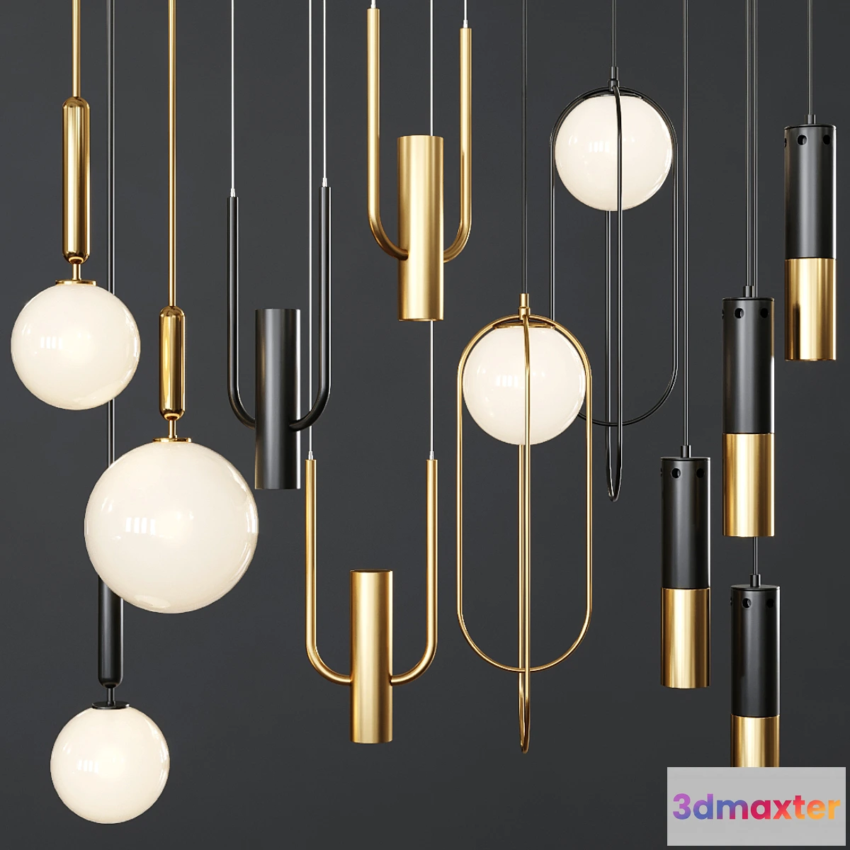 1322616 - Pendant lights set 053 3D Max