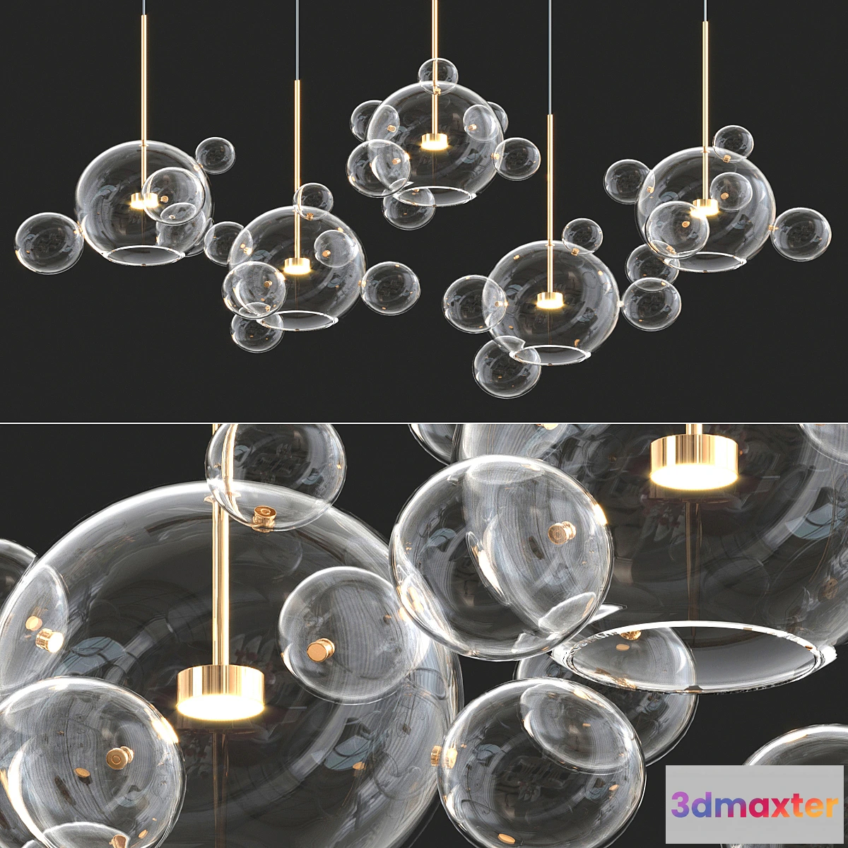 1322725 - Bolle Zigzag Chandelier 3D Max