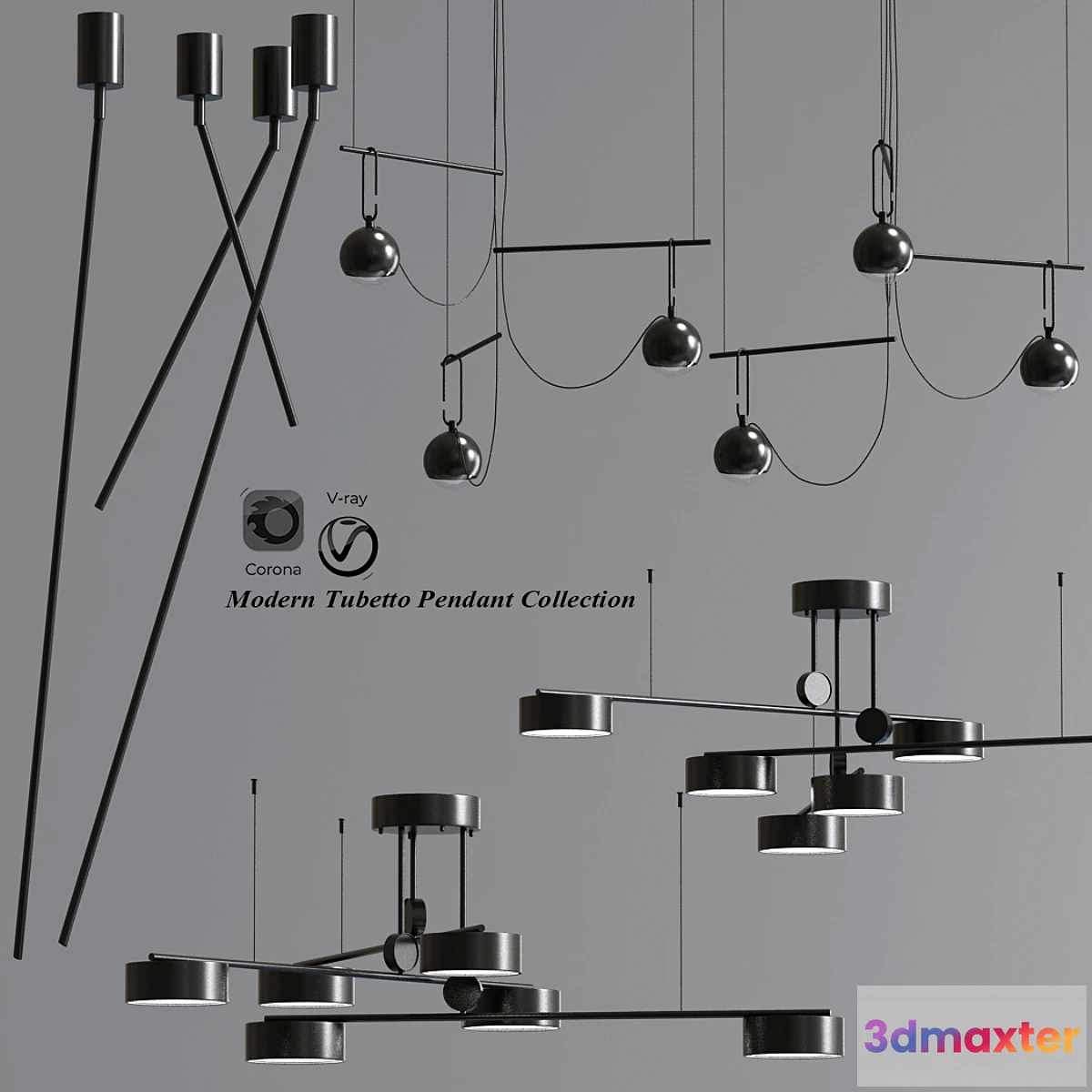 1323098 - Modern Tubetto Pendant Collection 3D Max