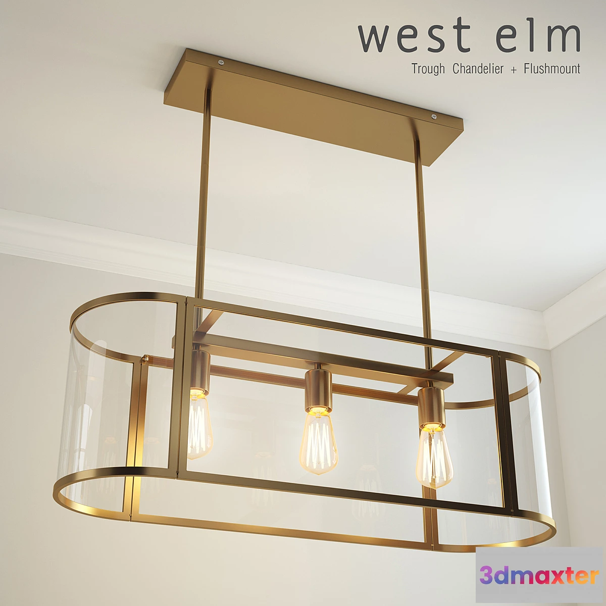 1323570 - Trough Chandelier + Flushmount 3D Max