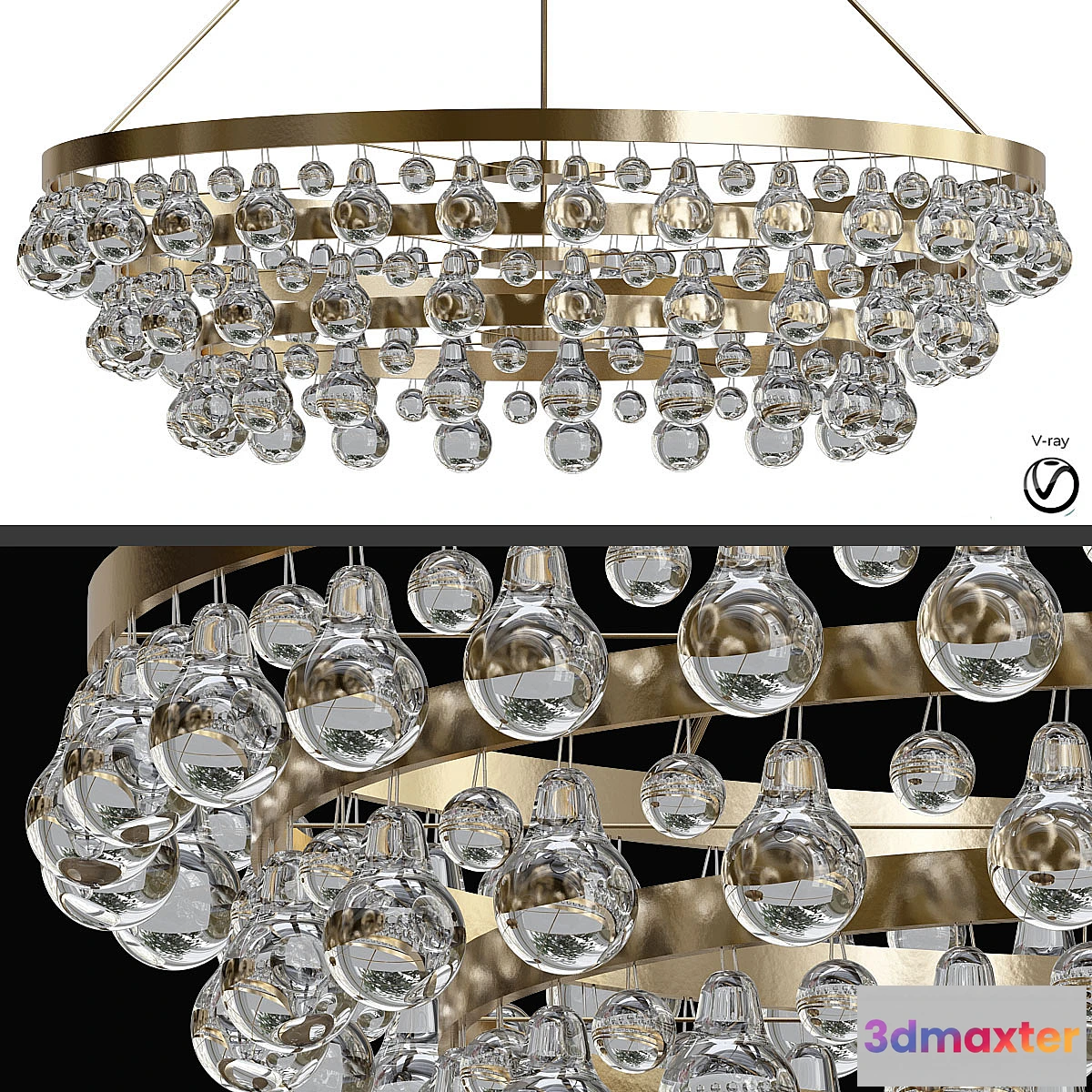 1323861 - Bling Large Chandelier by Robert Abbey - No.2 3D Max