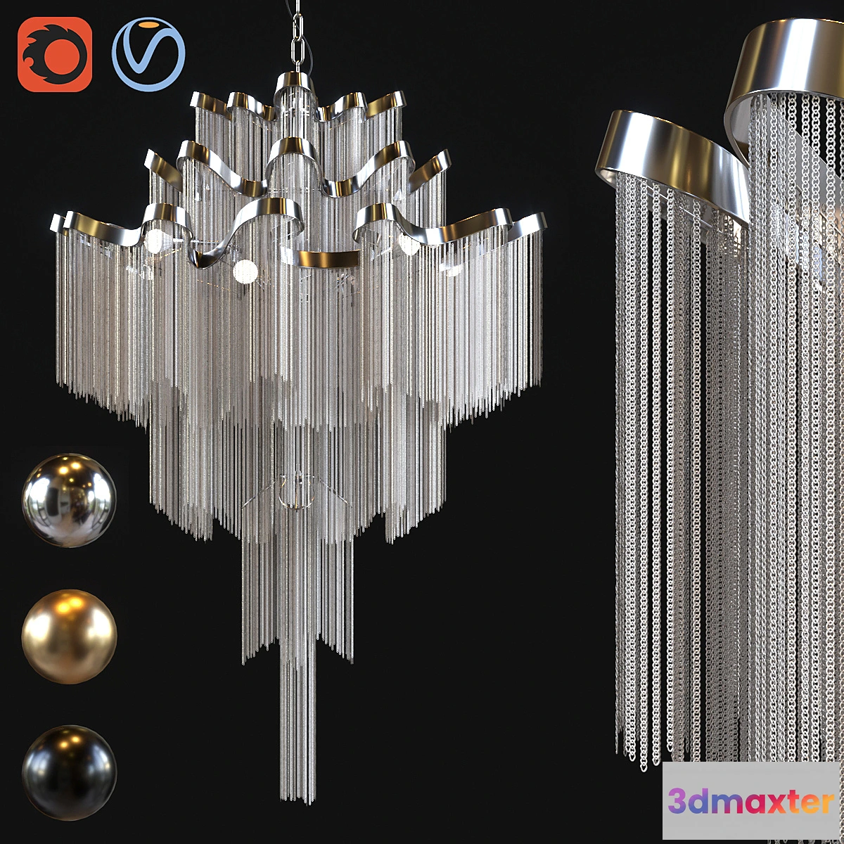 1324017 - Terzani stream chandelier 3D Max