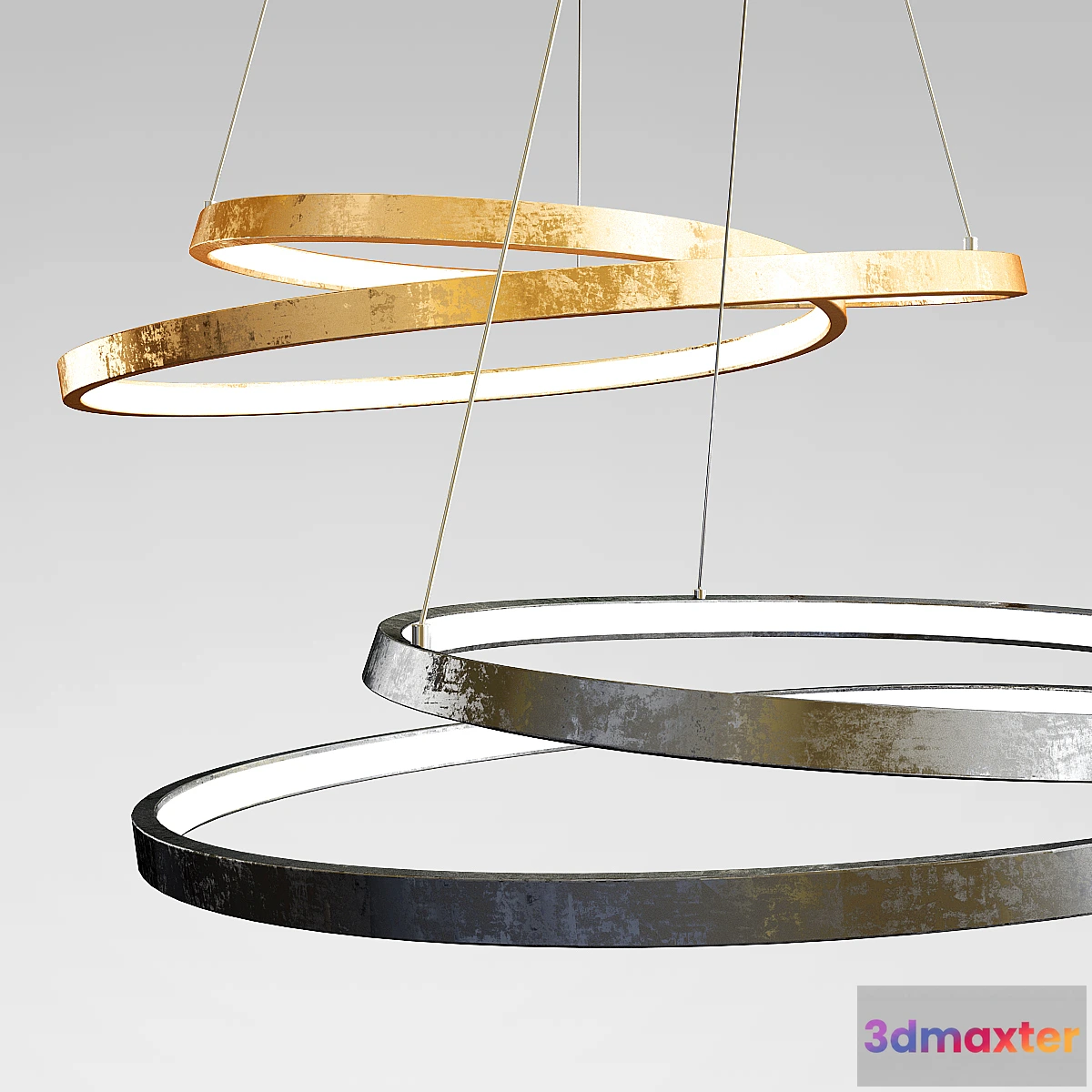 1325119 - Ring Pendant Light - Gold and Black 3D Max