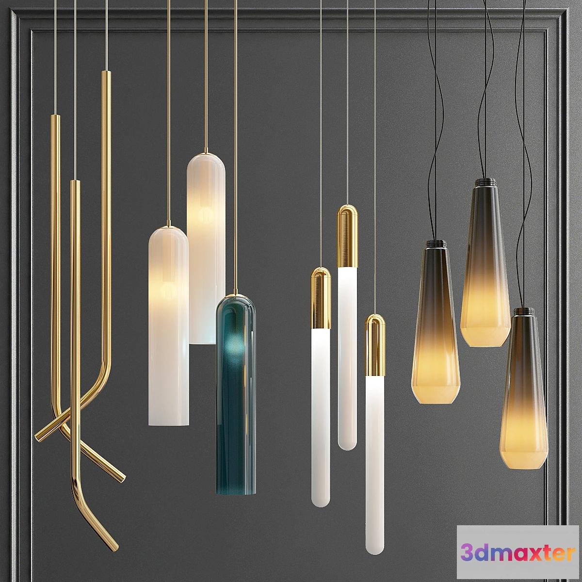 1325284 - Collection hanging lightings 3D Max