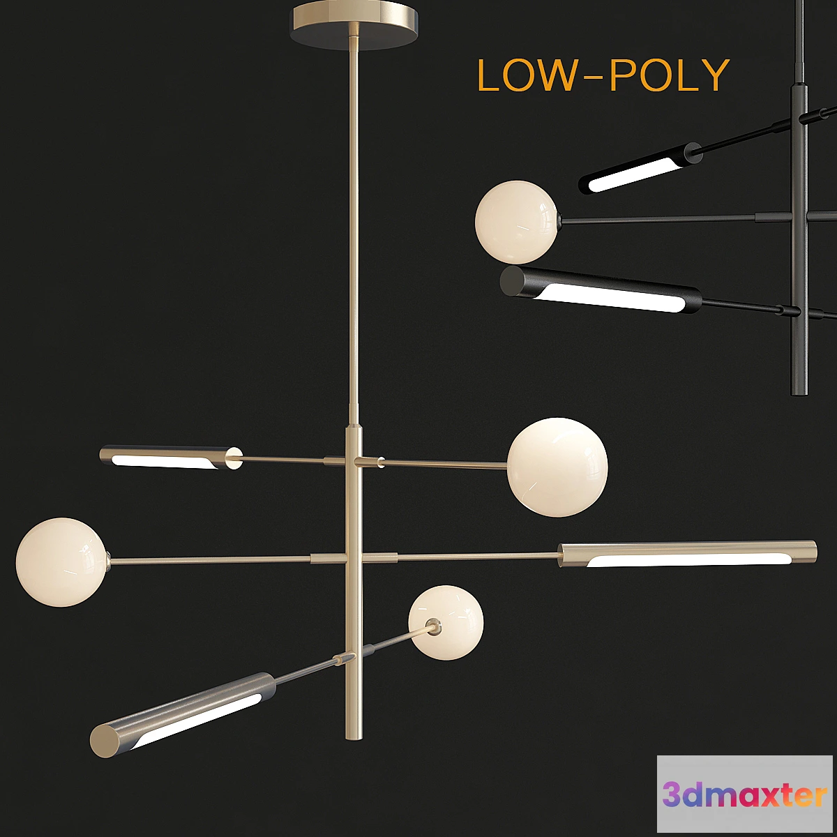 1325855 - Runna Minimalist Channdelier Lampatron 3D Max