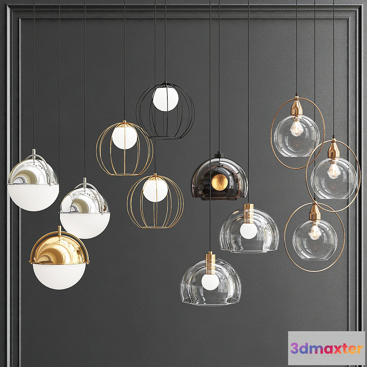 1328344 - Collection of Pendant Lights 3D Max