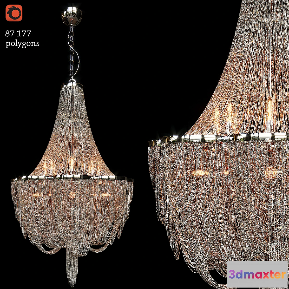 1328430 - Chantilly_Six_Light_Chandelier 3D Max