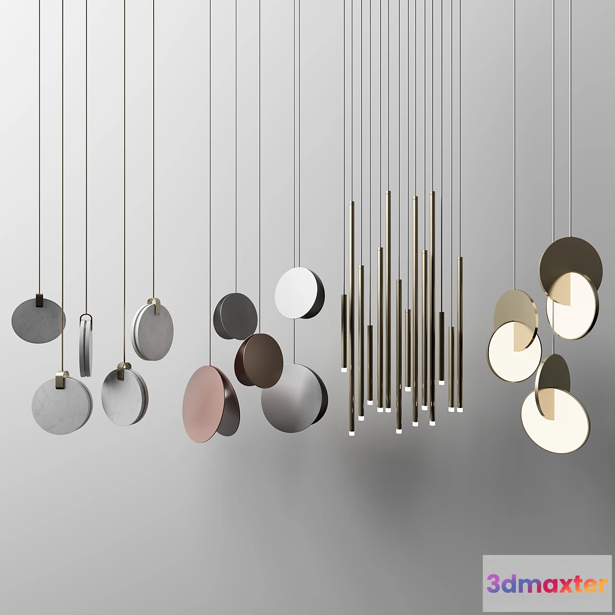 1328765 - Four Hanging Lights 3 3D Max