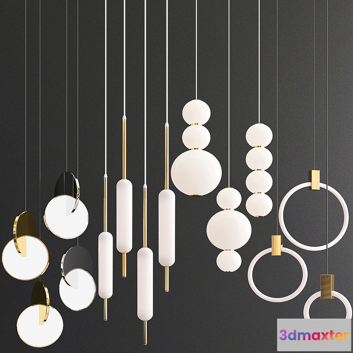 1329693 - Four pendant lamps 3D Max