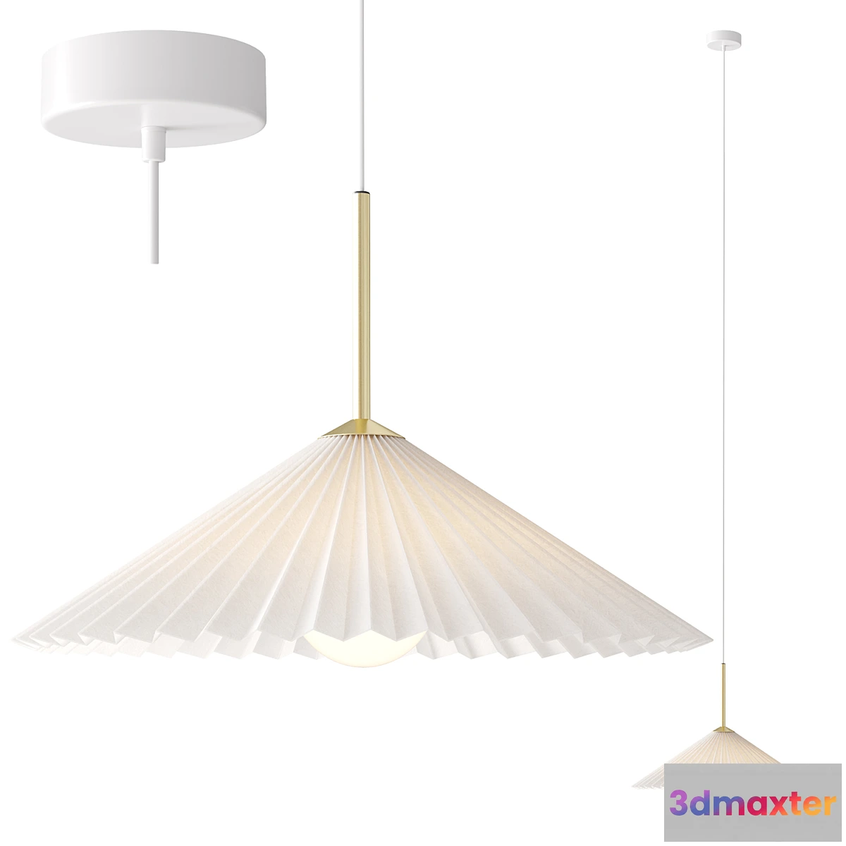 1330765 - H&M Home Pendant lamp with pleated shade - No.2 3D Max