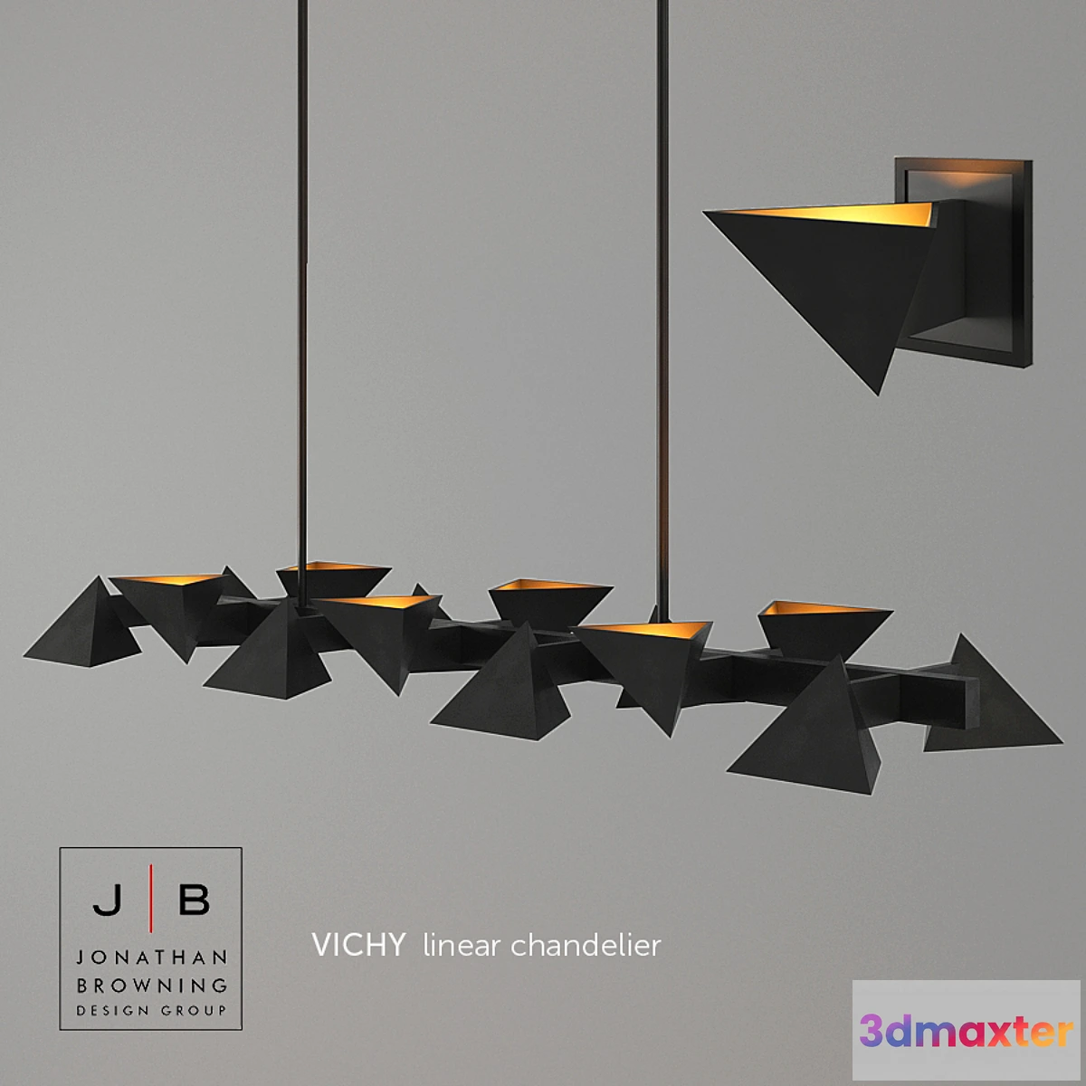 1330974 - Jonathan Browning Vichy chandelier & sconce 3D Max