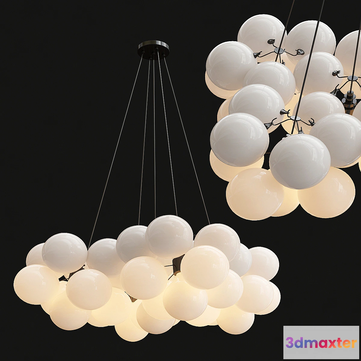 1331869 - Frosted Bubble Chandelier 3D Max