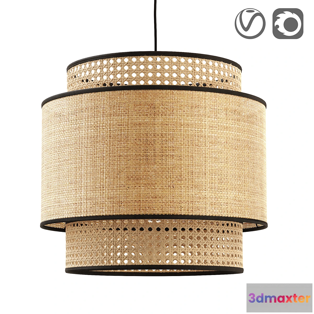 1331980 - Raffia and rattan lampshade Dolkie 3D Max
