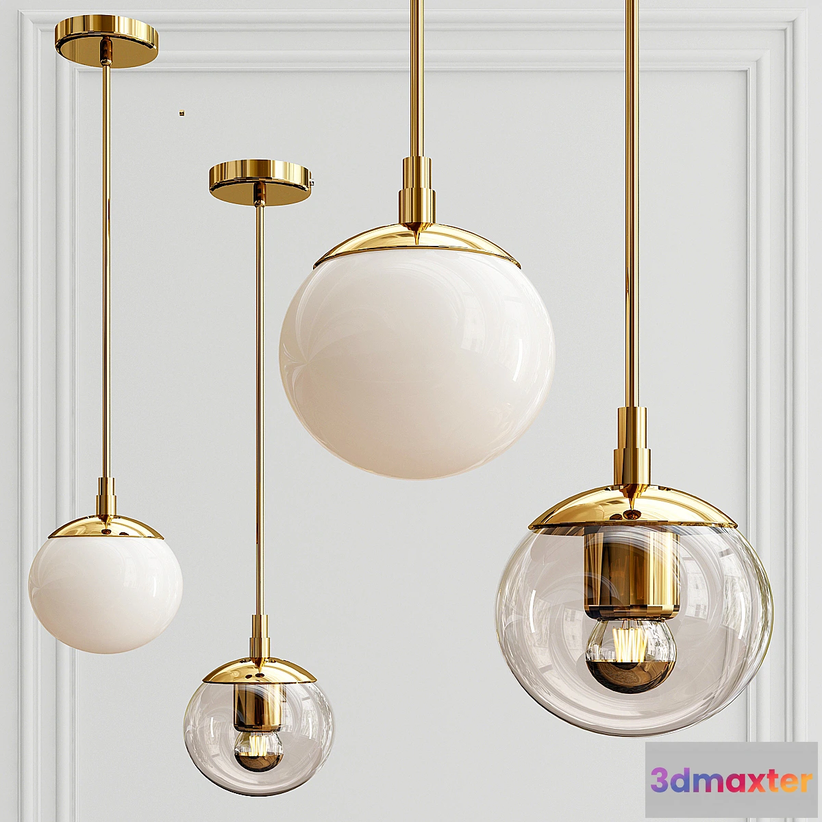 1332821 - Modo mono brass color & clear glass - No.2 3D Max