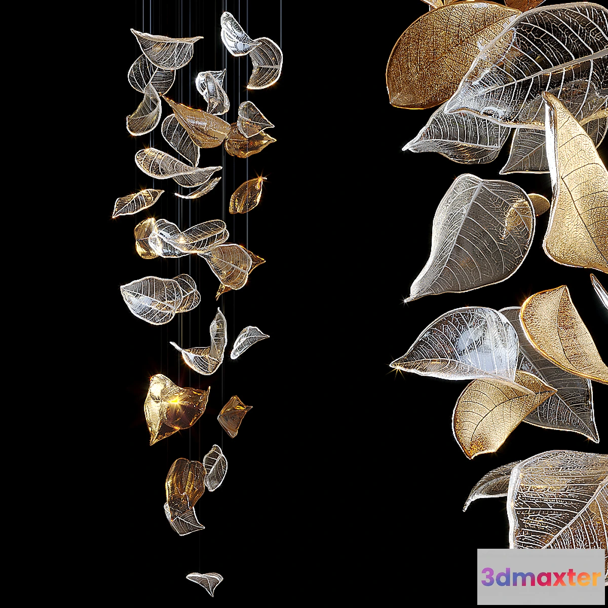 1333488 - Chandelier Light Vargov - Frozen Leaves - No.2 3D Max