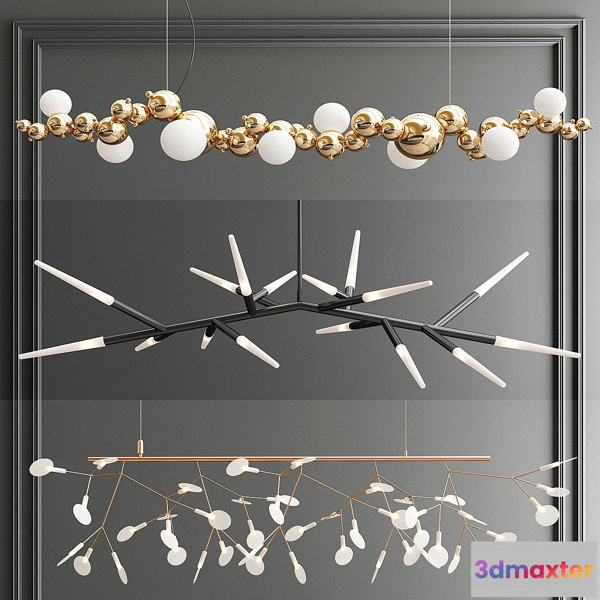 1337015 - Trend Branching Chandelier - 3 types 3D Max