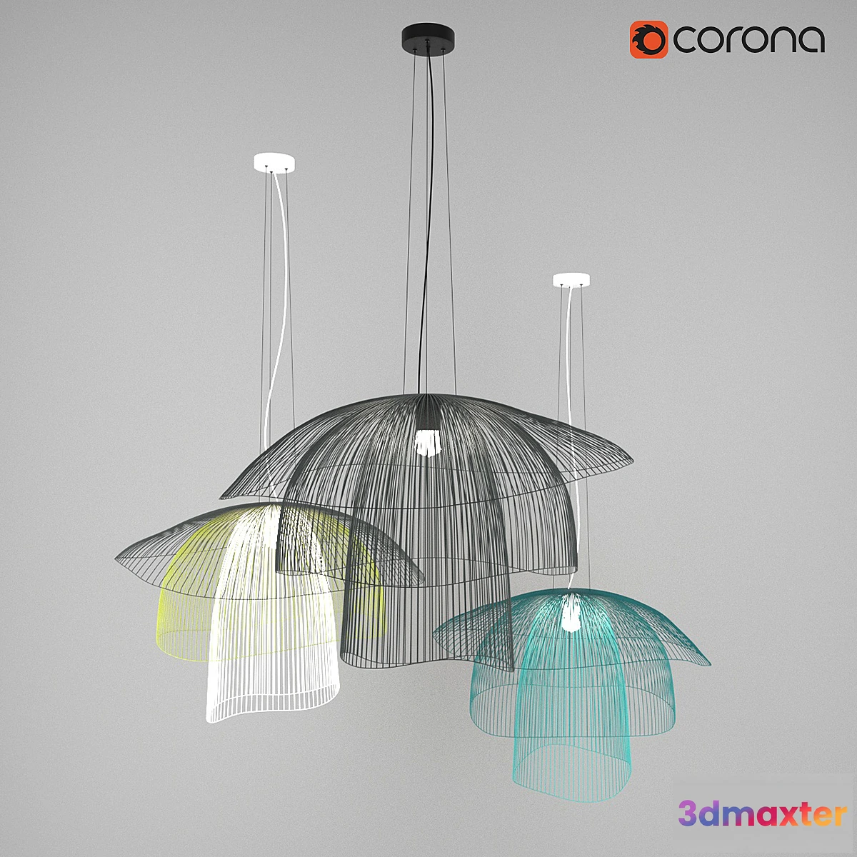 1337772 - Suspension Papillon Forestier 3D Max