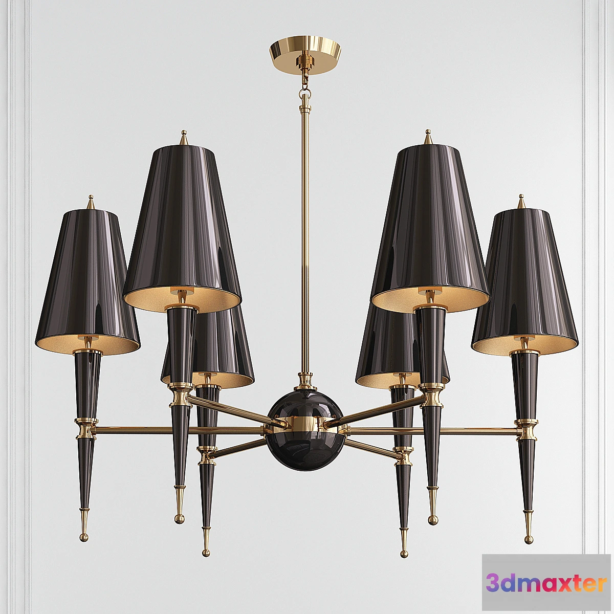 1338847 - VERSAILLES CHANDELIER WITH PAINTED SHADE 3D Max